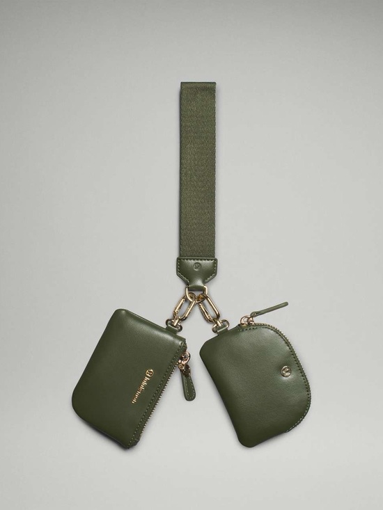 lululemon athletica Handbags - Lululemon athletica Dual Pouch Wristlet green bag purse gym keychain leather